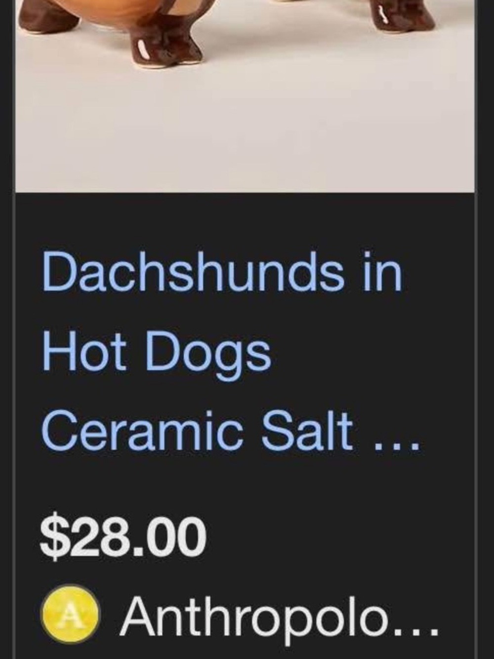 NIB Abbott Collectable Dachshund Ceramic S&P Shaker Set - Picture 4 of 4